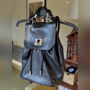 Mary Rich Pebbled Leather Backpack Purse